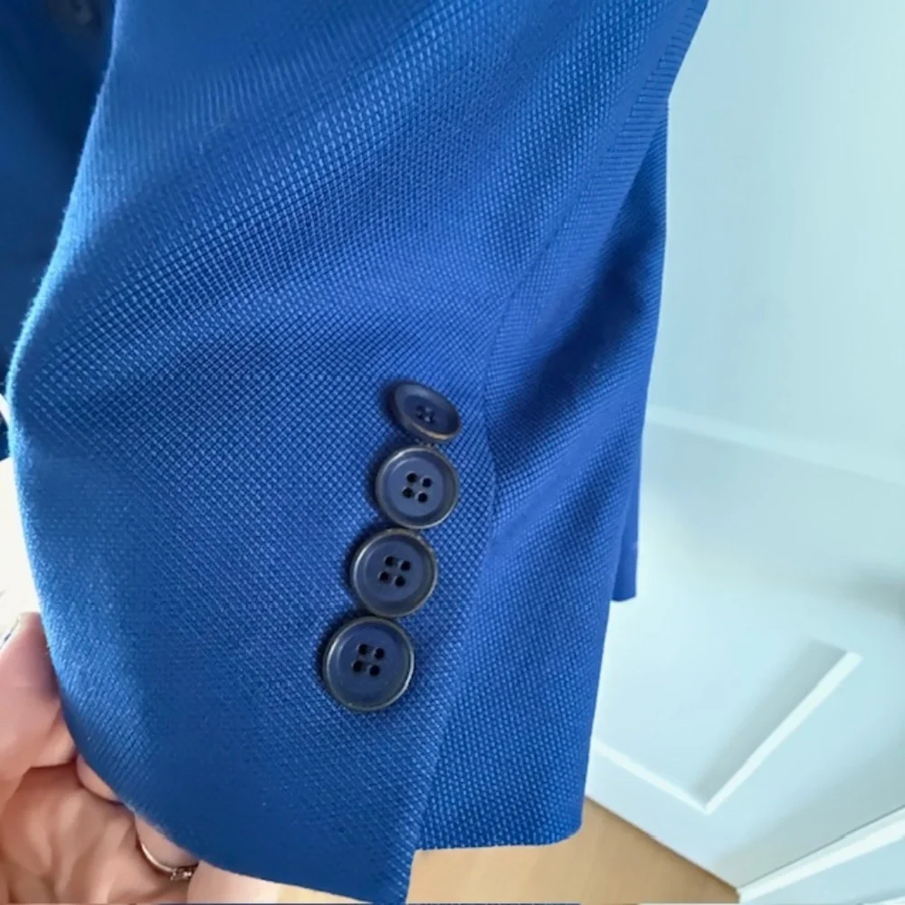 Hart Schaffner Marx Blazer Mens 52R 100% Wool Regular Fit Sports Coat Royal Blue